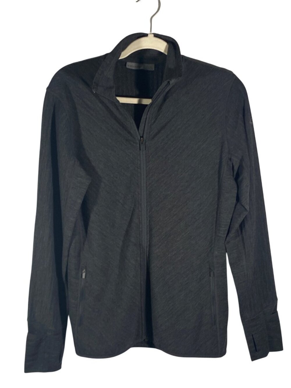 Icebreaker Merino Wool blend Descender Long Sleeve Zip Jacket Dark Gray Size L